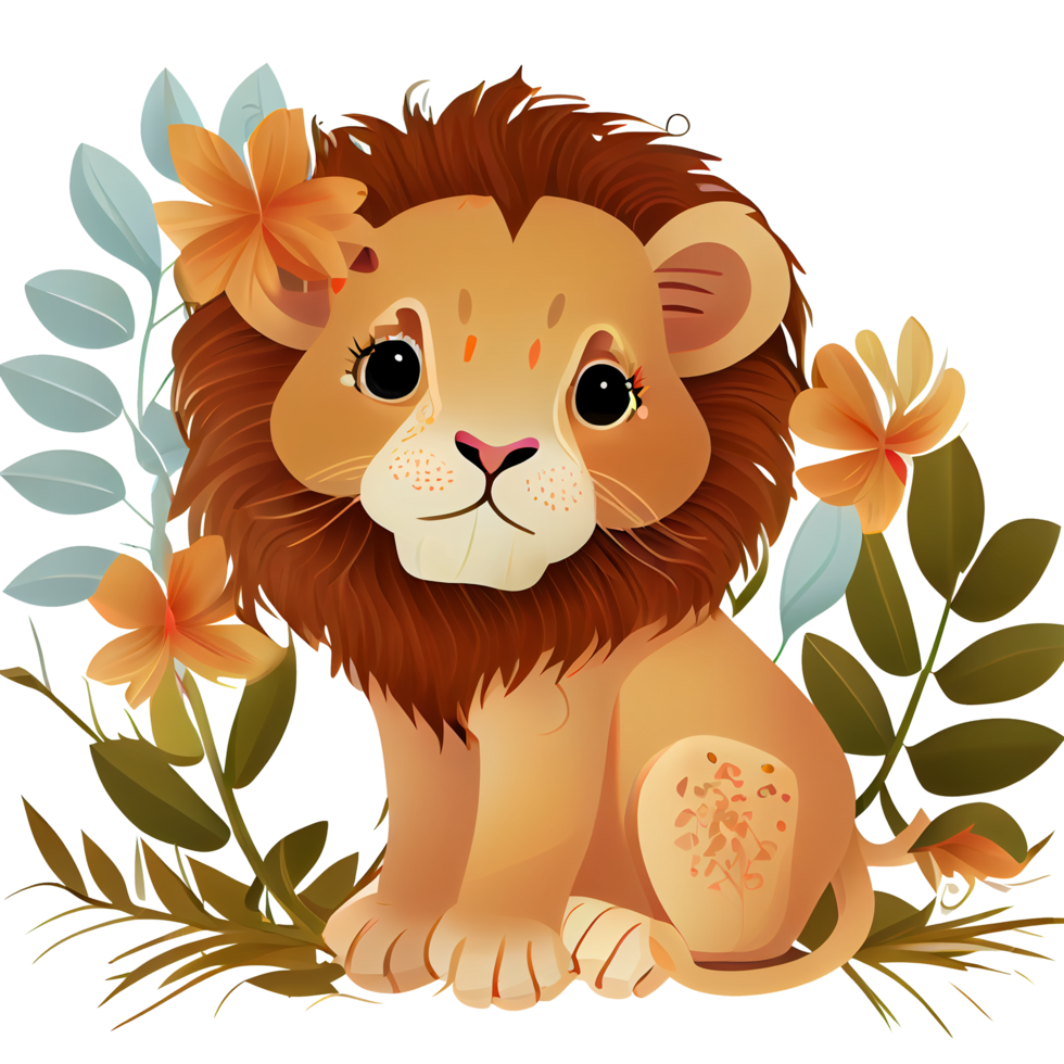 linda león clipart ilustración png