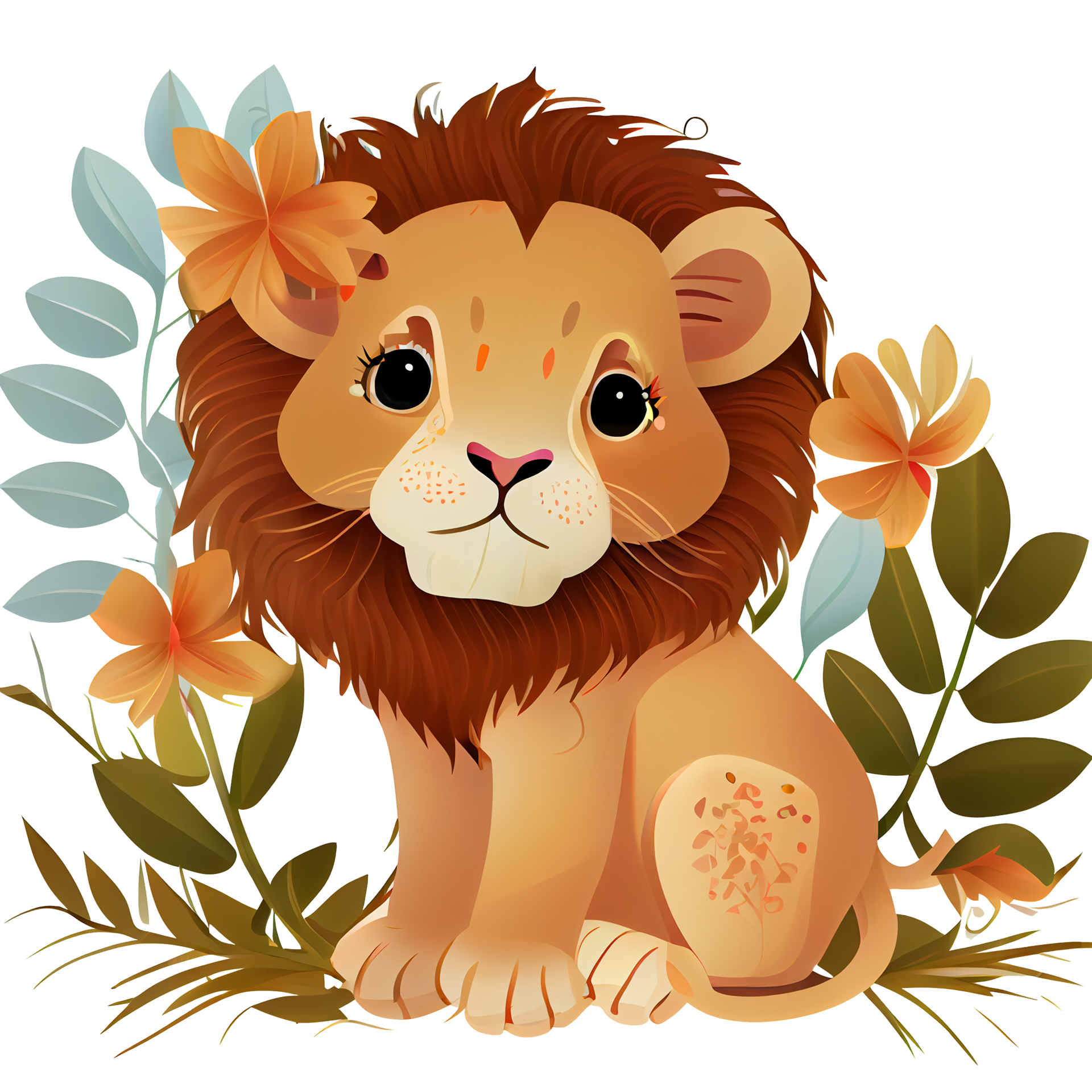 Cute Lion clipart illustration png 21952407 PNG