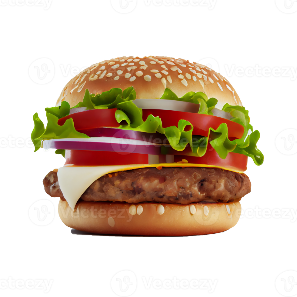 Tasty Hamburger on transparent background png