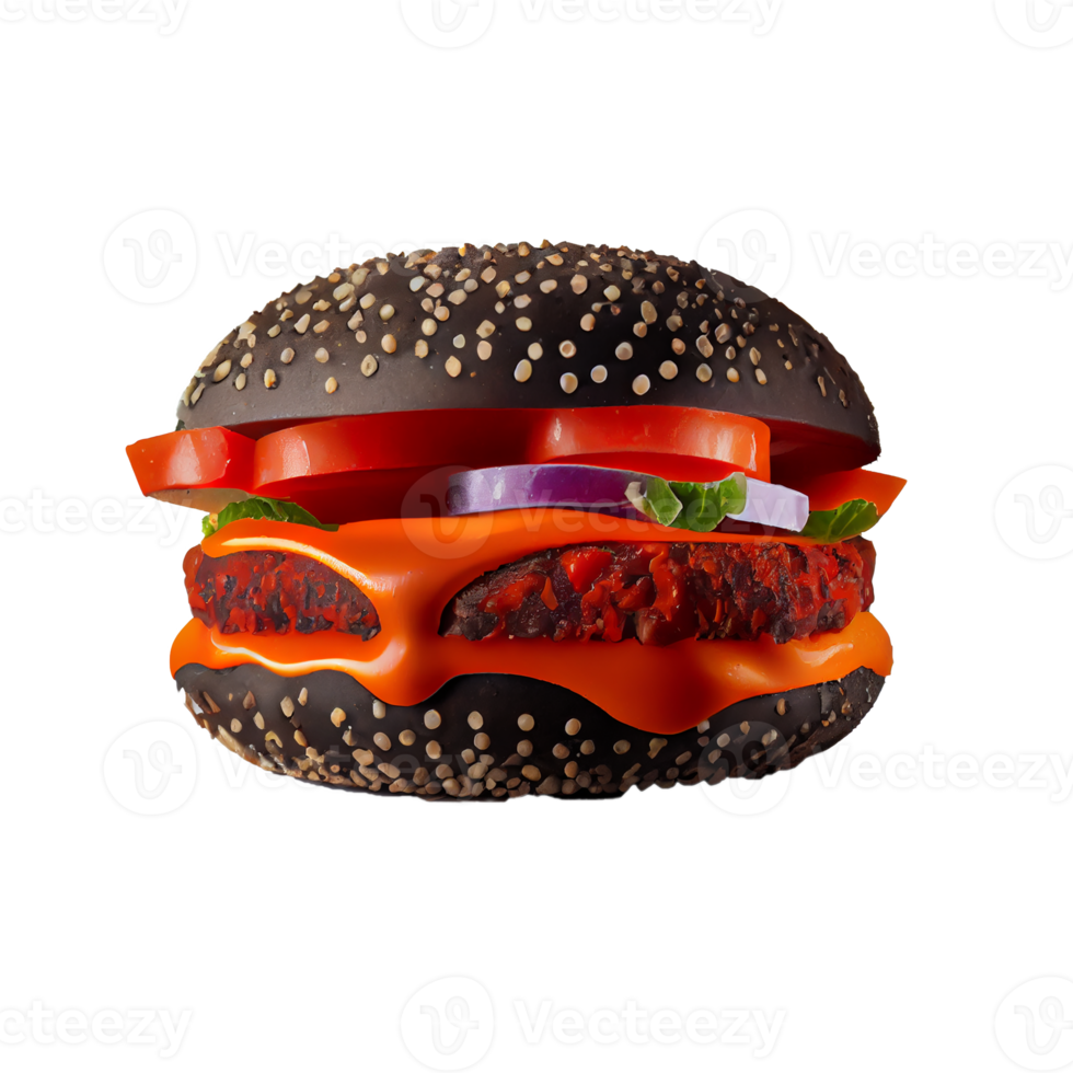 sabroso hamburguesa en transparente antecedentes png