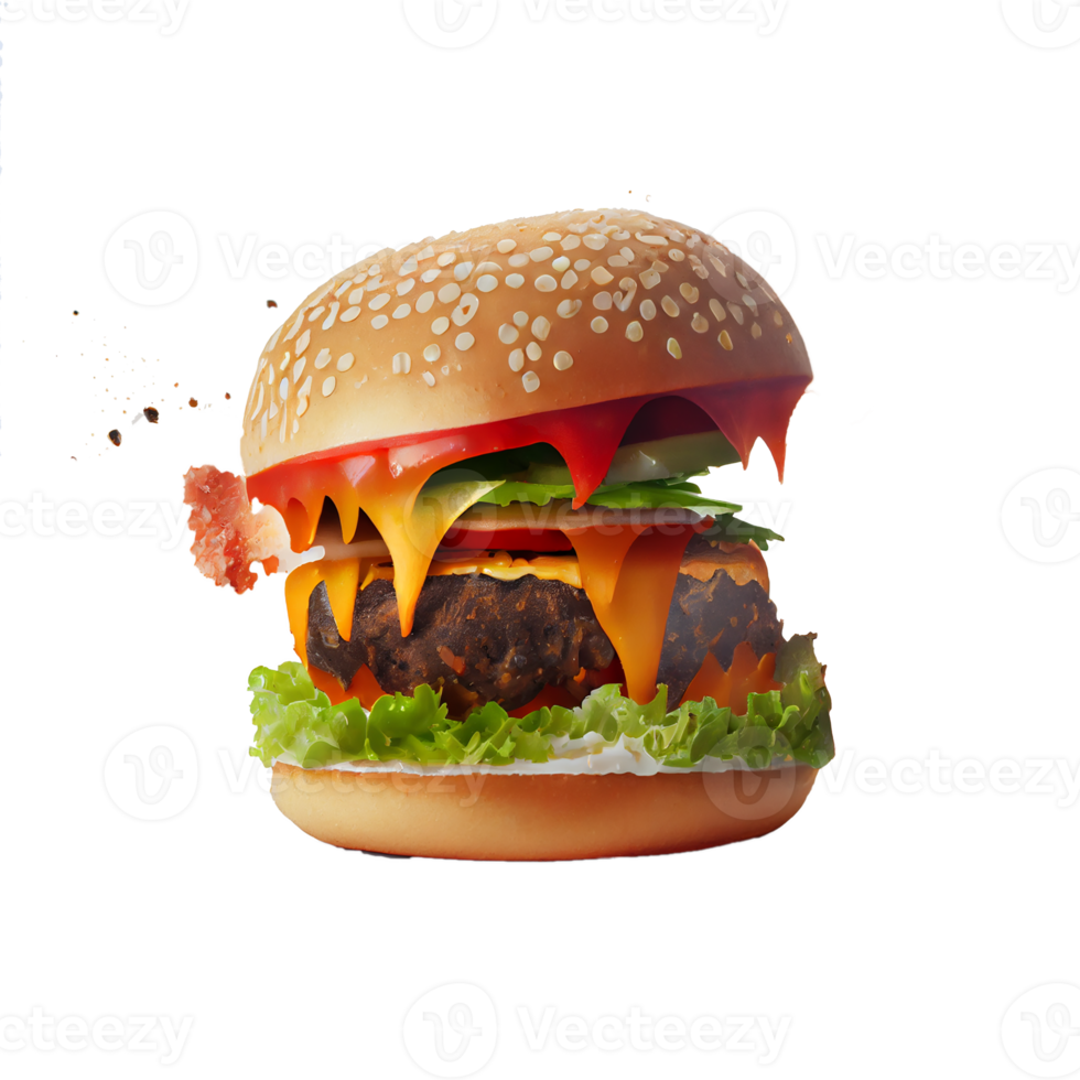 Tasty Hamburger on transparent background png
