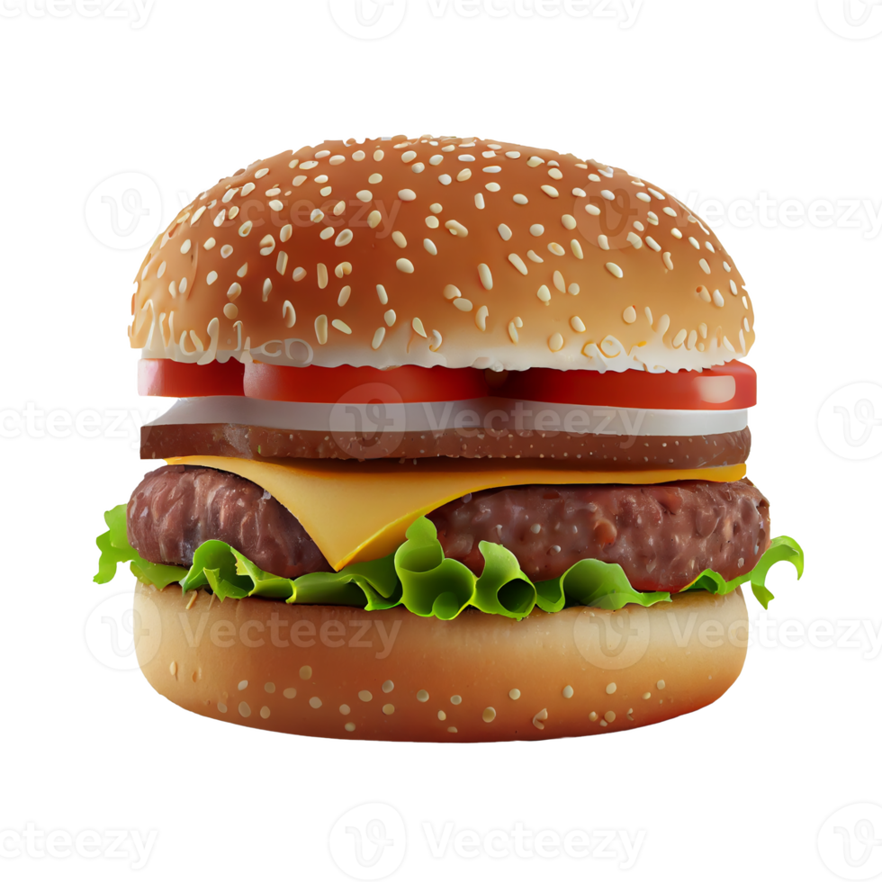 Tasty Hamburger on transparent background png