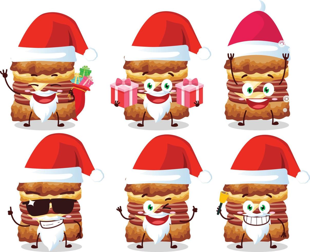 Santa Claus emoticons with chicken sandwich cartoon character vector