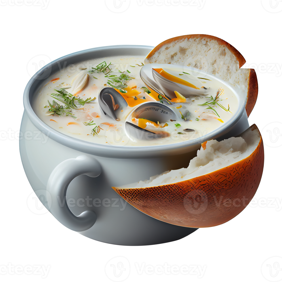 Clam chowder png, Transparent background png