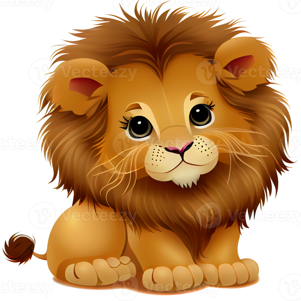 schattig leeuw clip art illustratie PNG