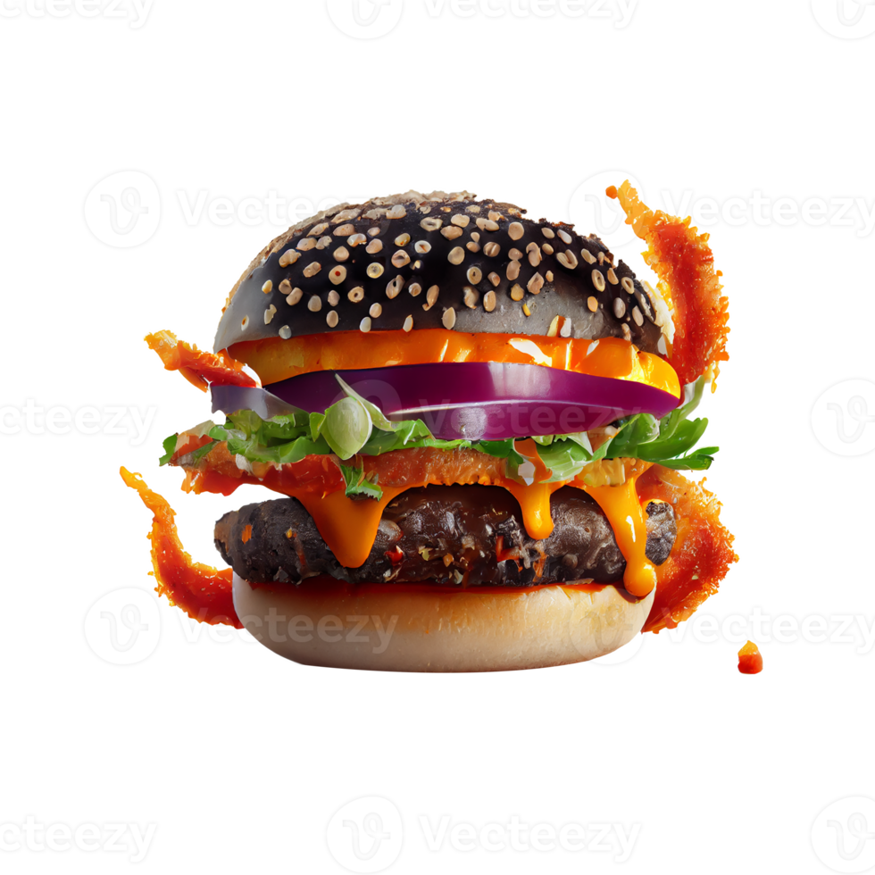 Tasty Hamburger on transparent background png