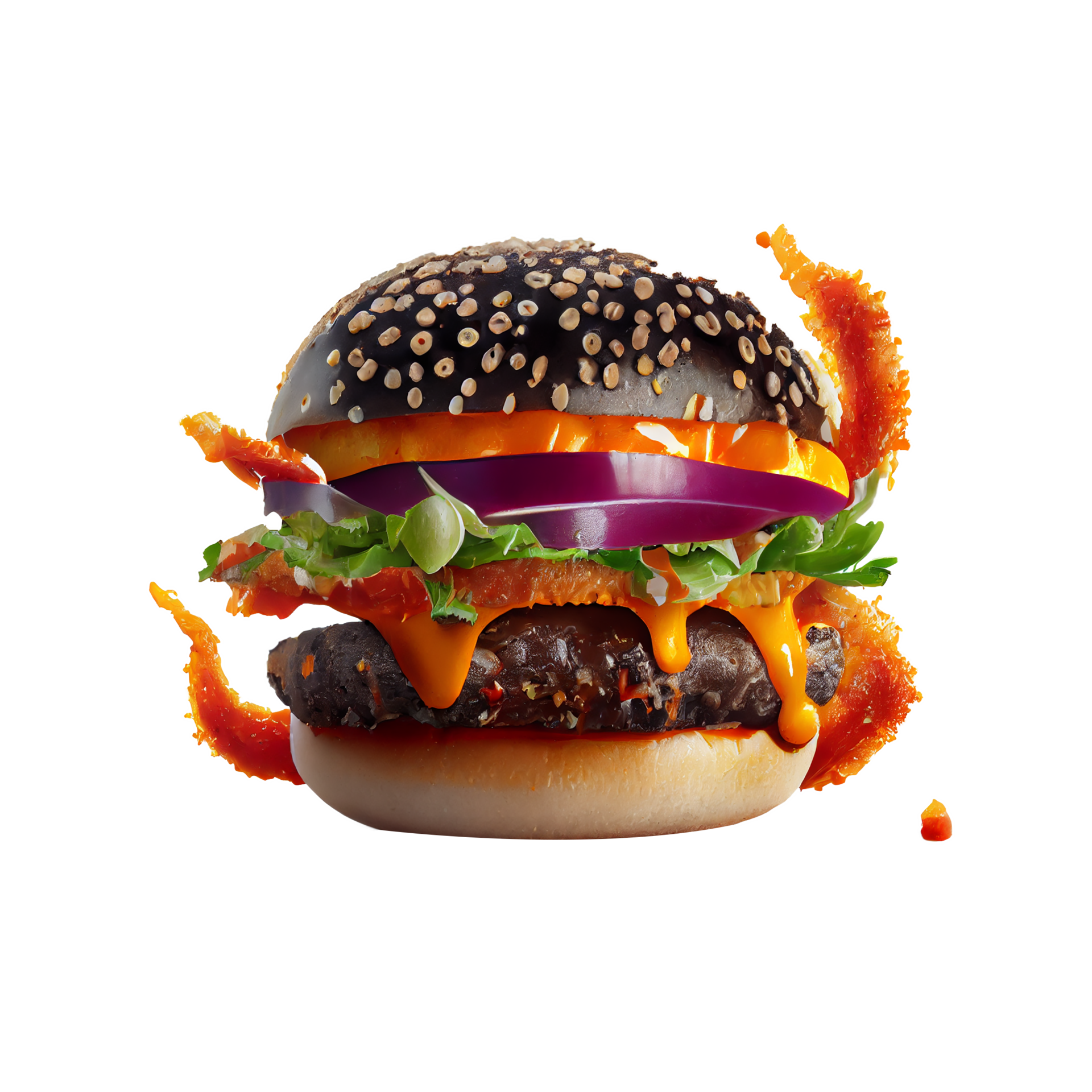 Tasty hamburger on transparent background png 21952560 png