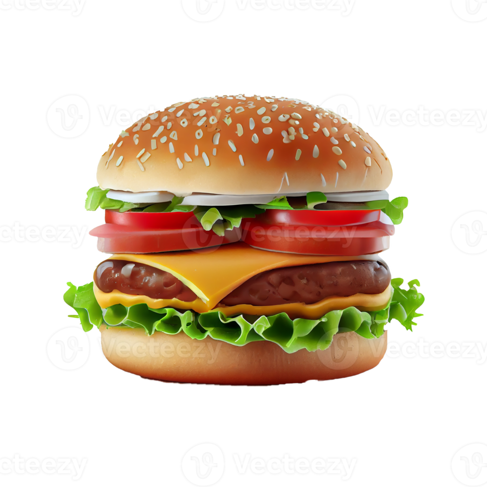 savoureux Hamburger sur transparent Contexte png