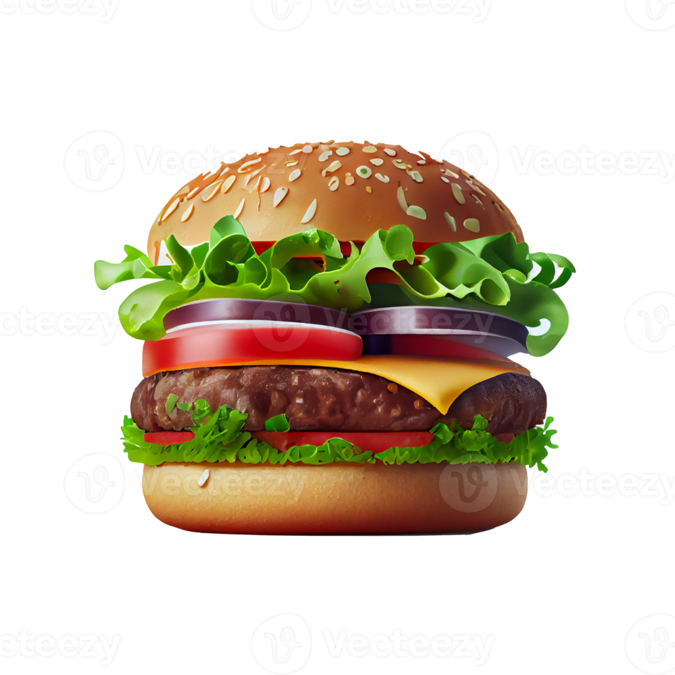 Tasty Hamburger on transparent background png