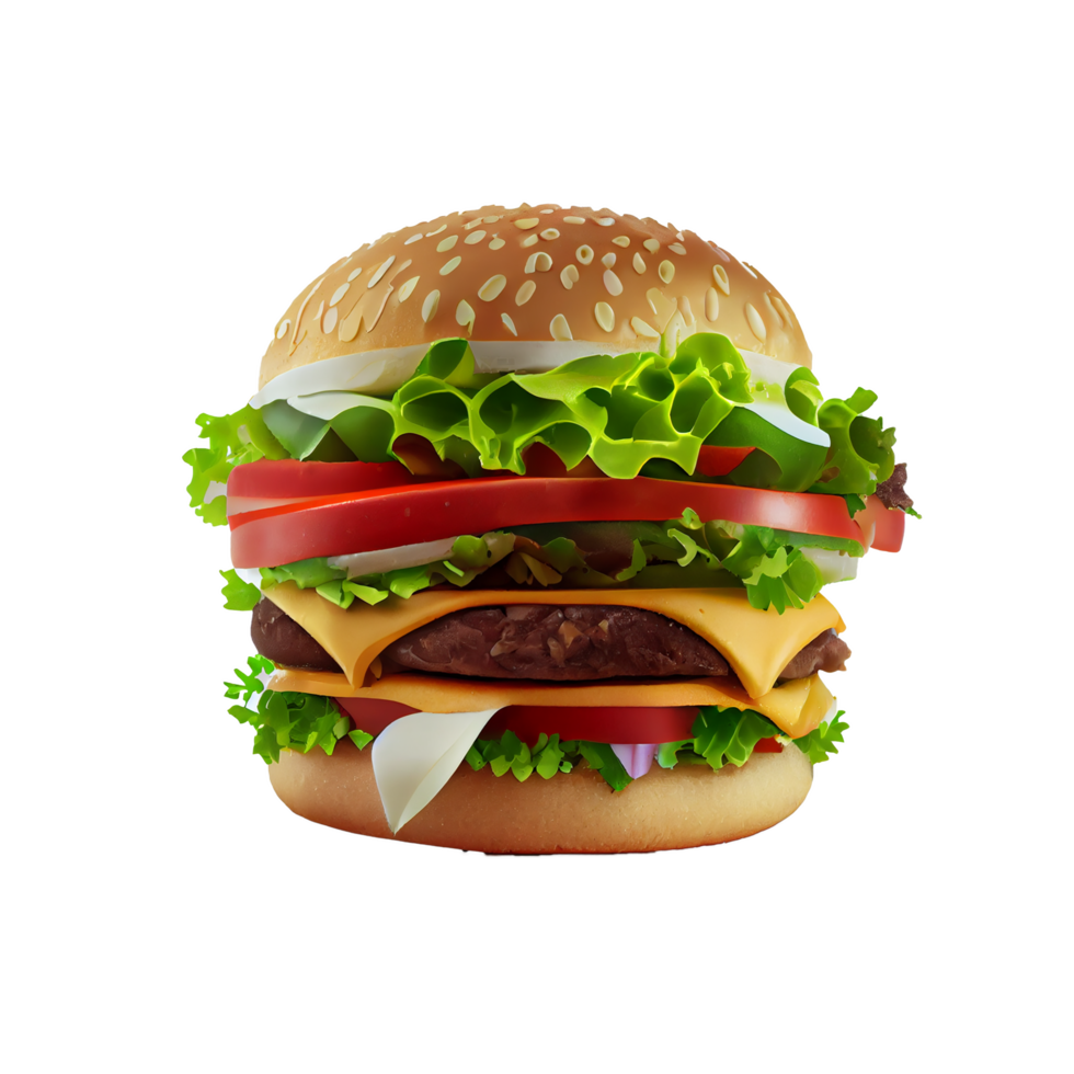 Free Tasty Hamburger on transparent background png