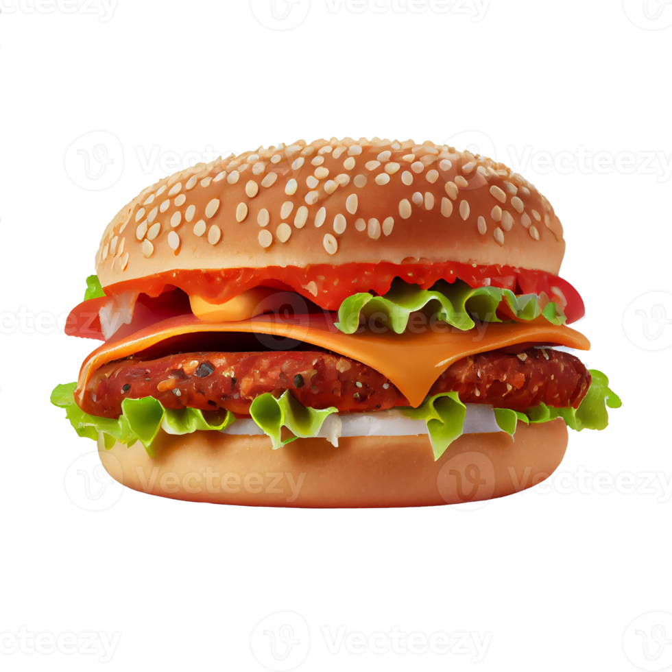 Tasty Hamburger on transparent background png