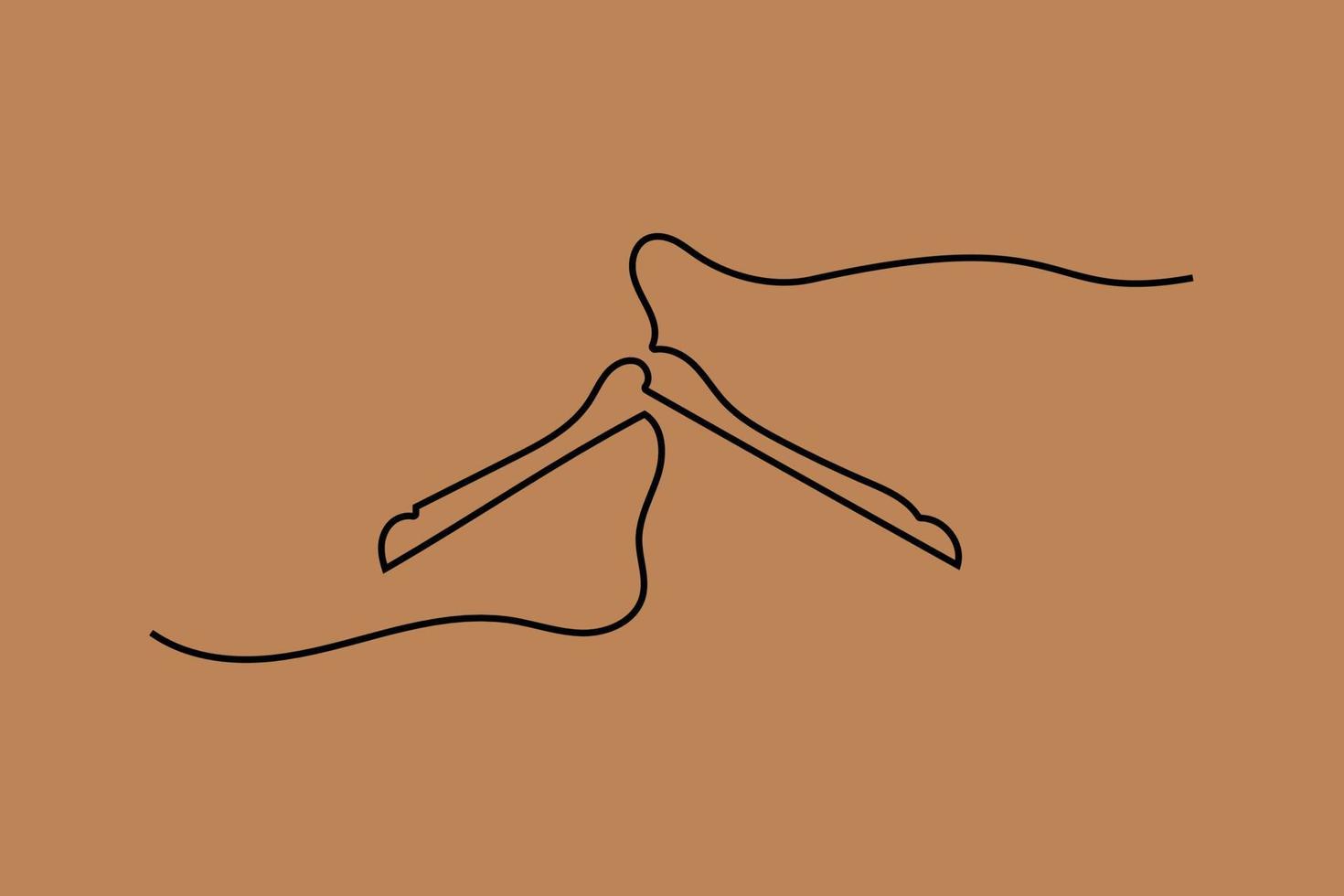 Hangers oneline continuous single editable line art vector