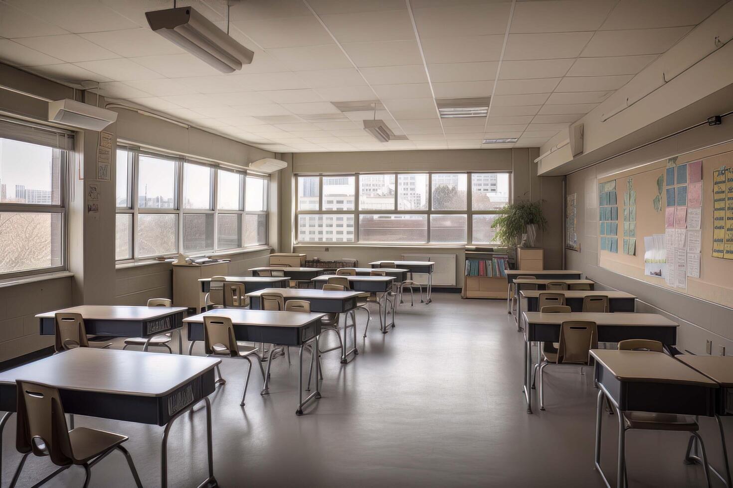 empty high school Classroom, photo