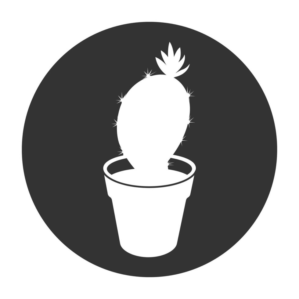 icono de planta de interior de cactus vector