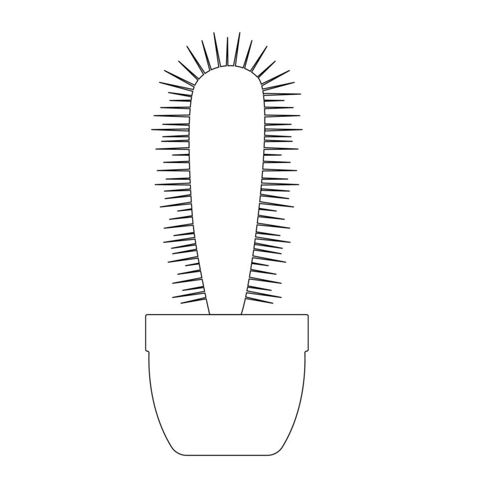 icono de planta de interior de cactus vector