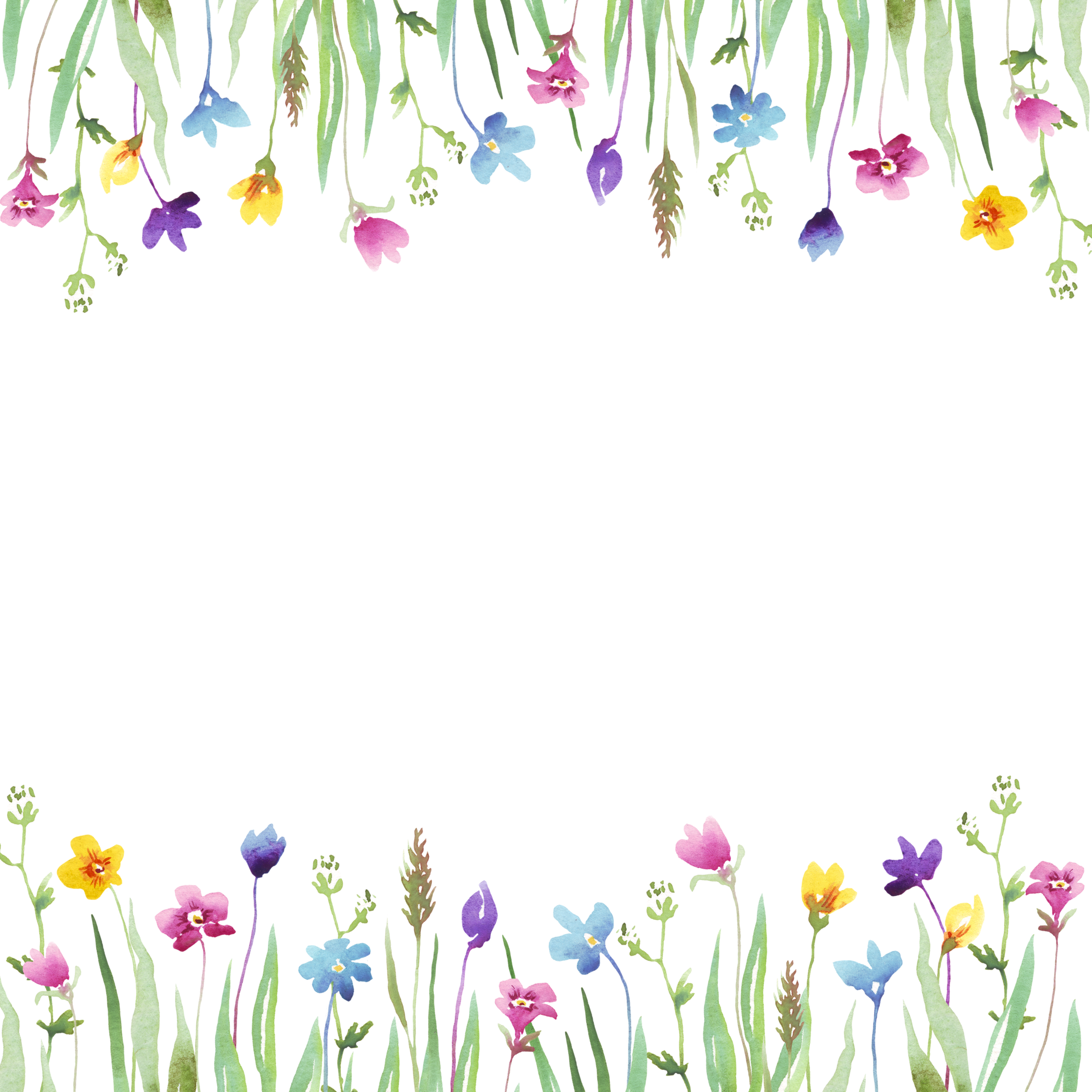 Wildflowers frame watercolor clipart 21952854 png