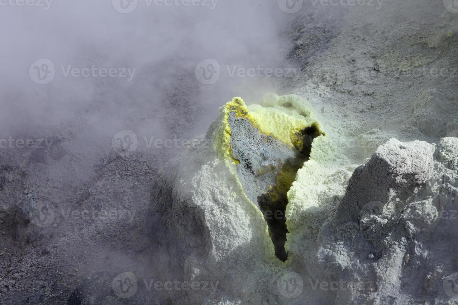 Fumaroles in the crater volcano photo