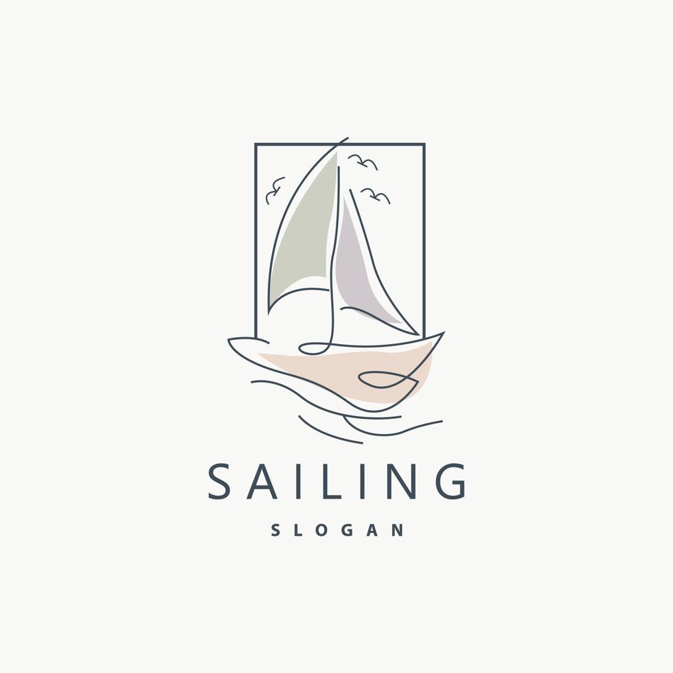 diseño de logotipo de velero, ilustración de barco de pesca, icono de vector de marca de empresa de barco de pesca, diseño de tienda de barco, tienda de pescado, transporte