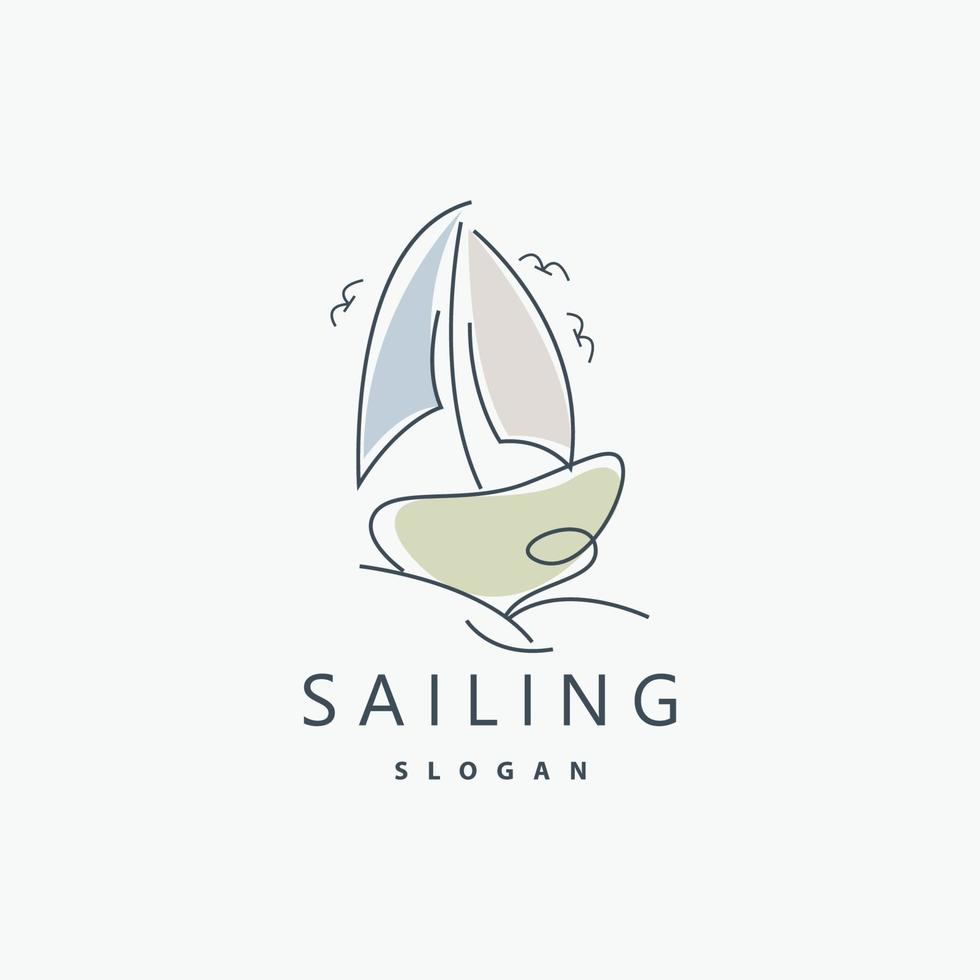 diseño de logotipo de velero, ilustración de barco de pesca, icono de vector de marca de empresa de barco de pesca, diseño de tienda de barco, tienda de pescado, transporte