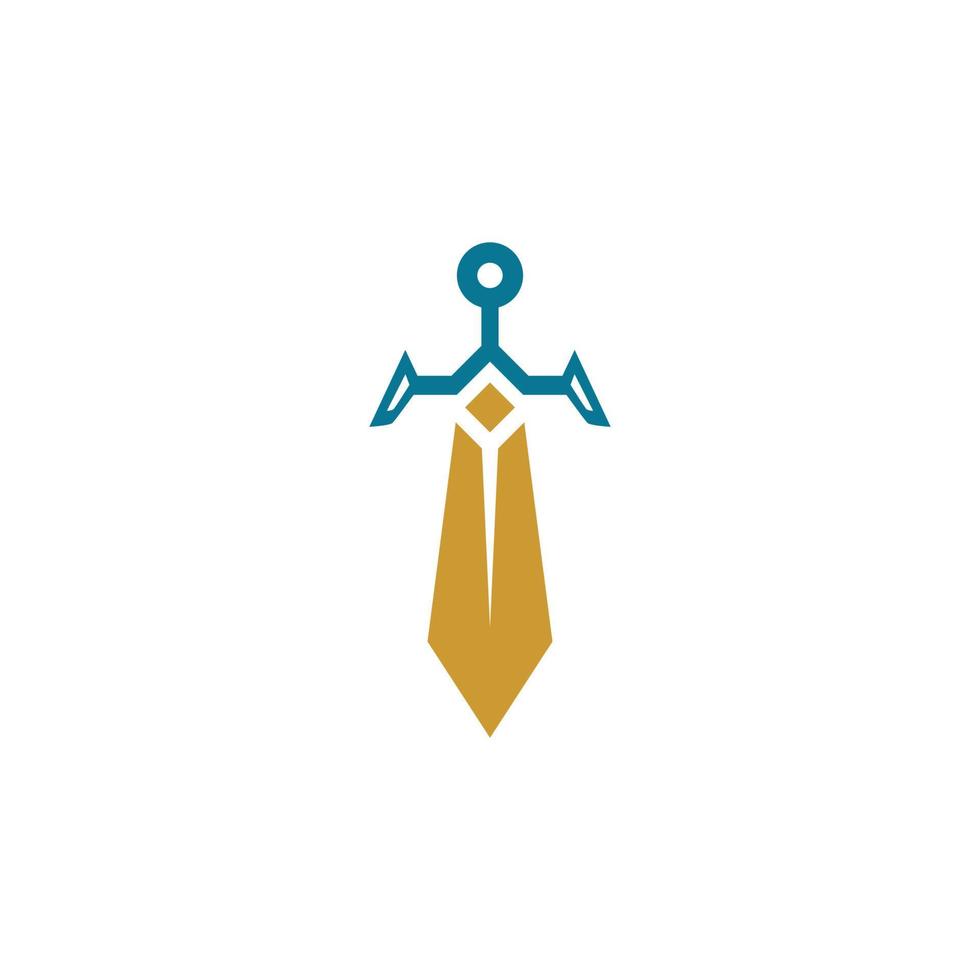 colored sword logo on white background vector