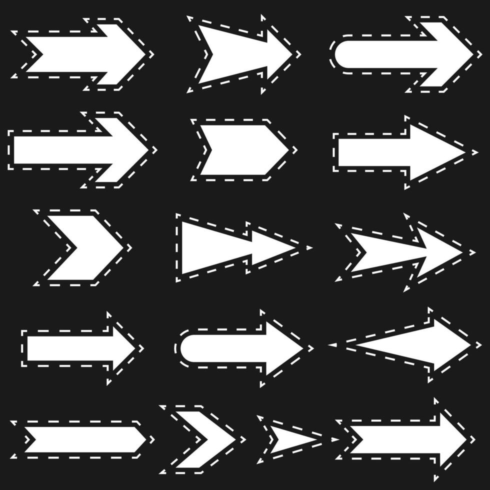 plano vector íconos de flechas con llenar