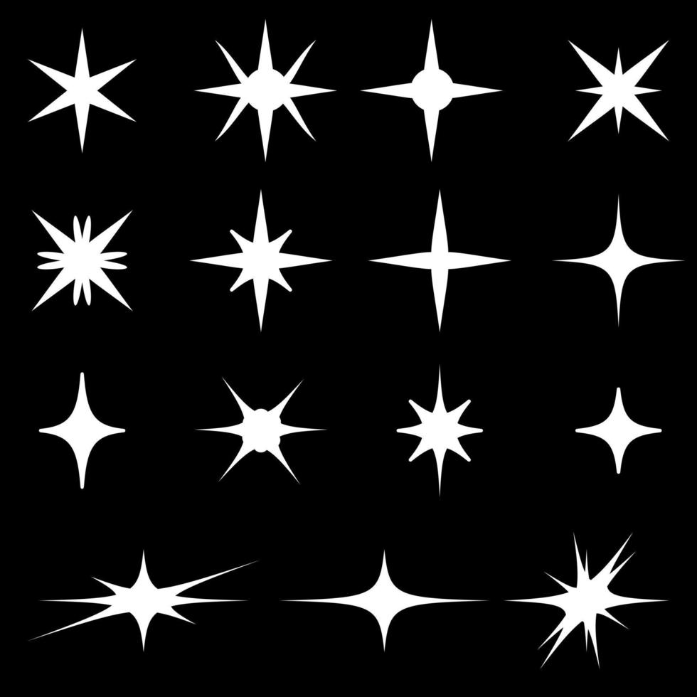 A set of vector star icons and flat-style glare for web design and internet.