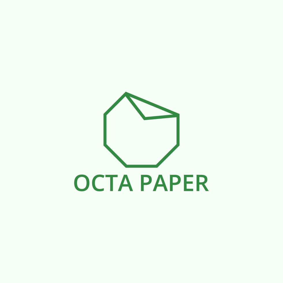 un doblada papel logo ese tiene un octagonal forma. vector