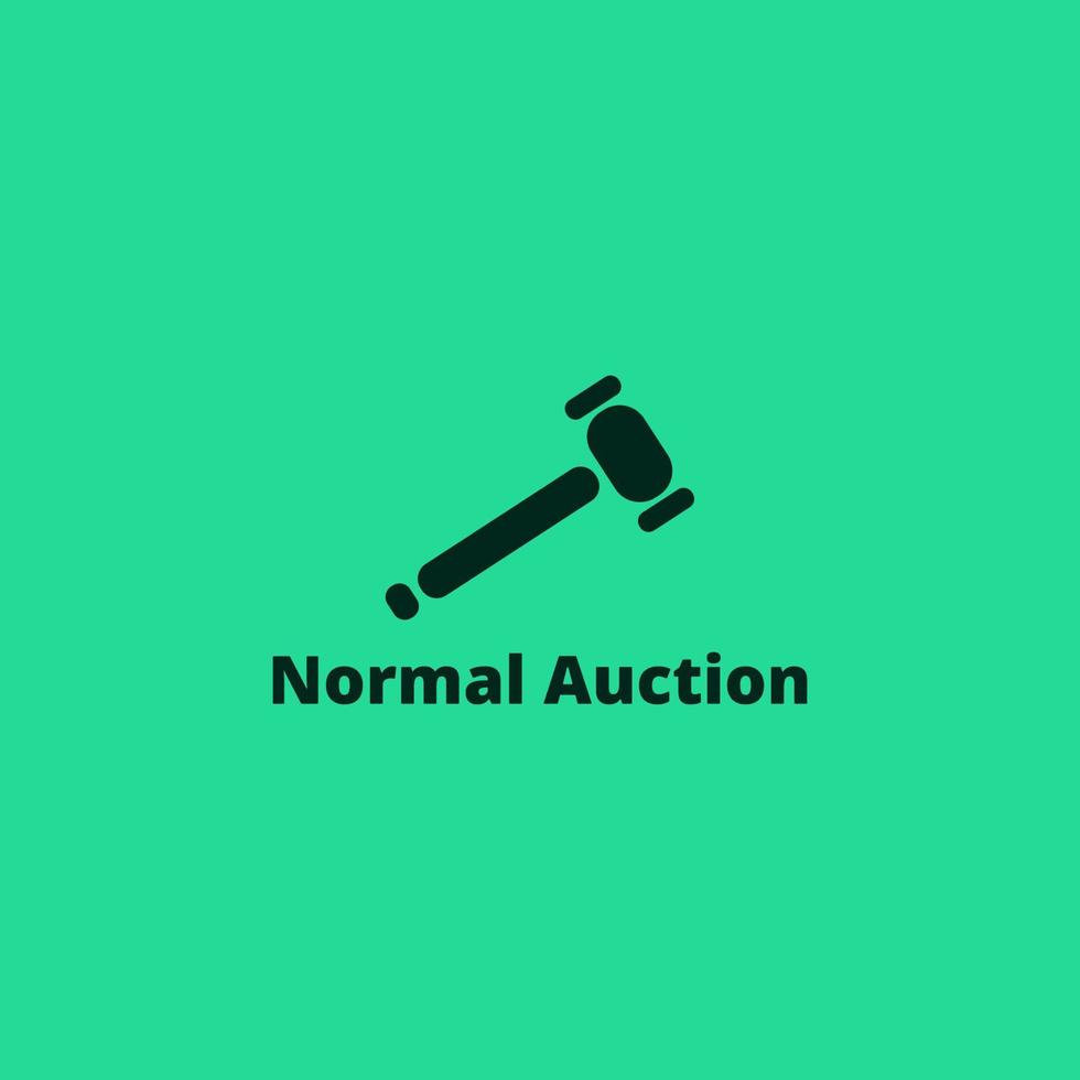 Angled hammer logo used for auction. vector