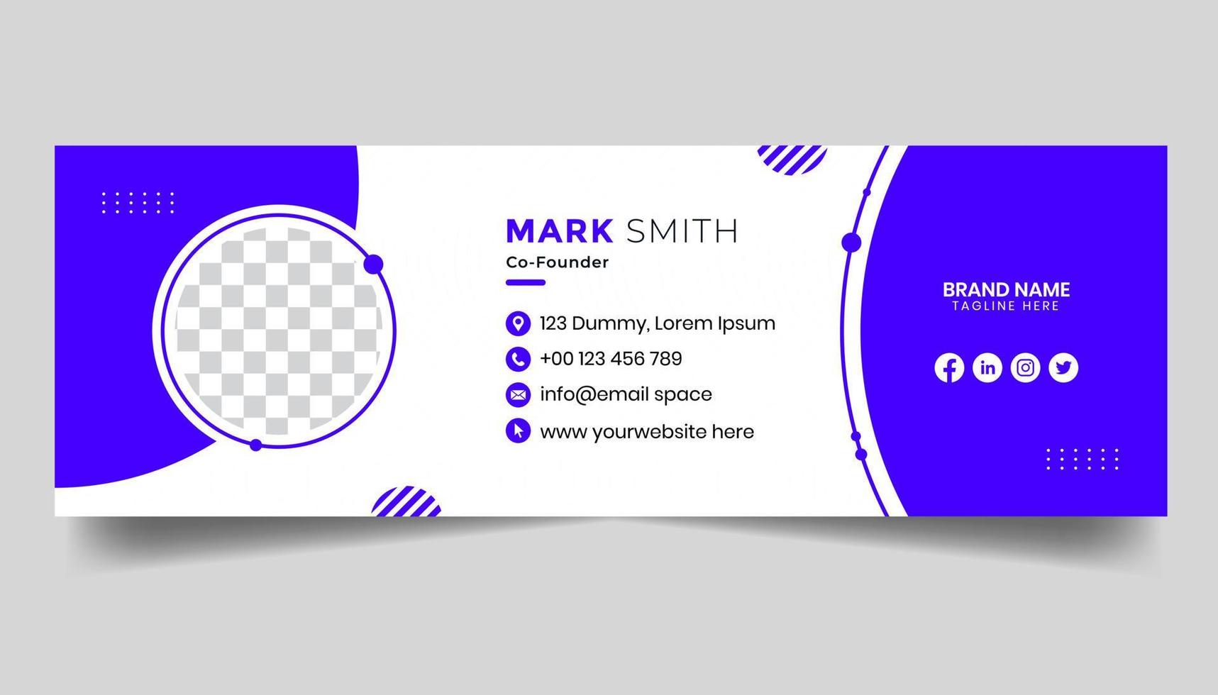Corporate business e-mail signature template design vector
