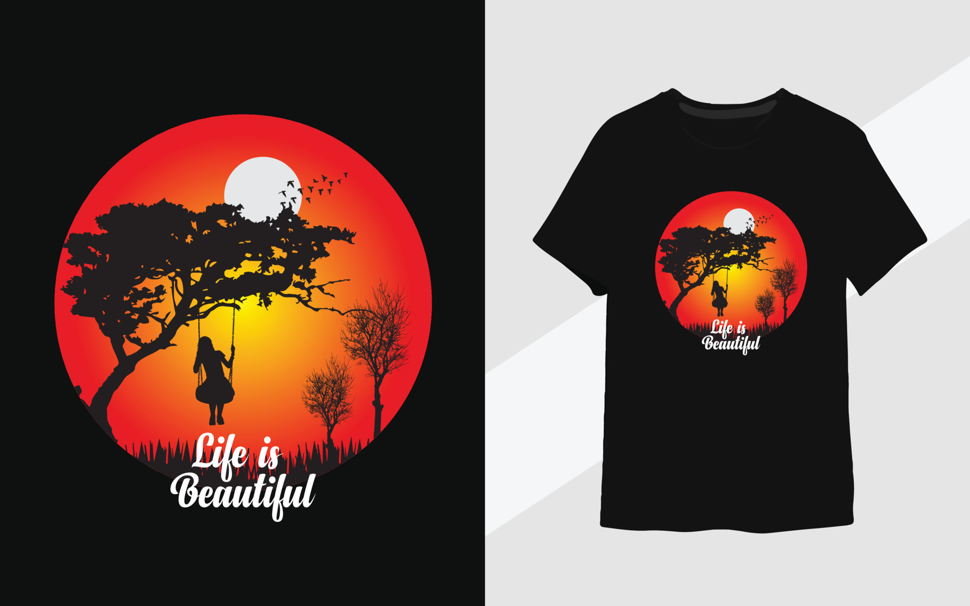 Life is beautiful vector t-shirt design 21953323 Vector Art at Vecteezy