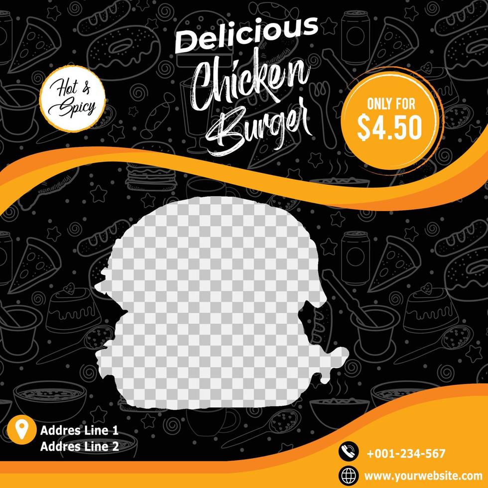 Super Delicious New Burger Sales Banner with Special Offer vector