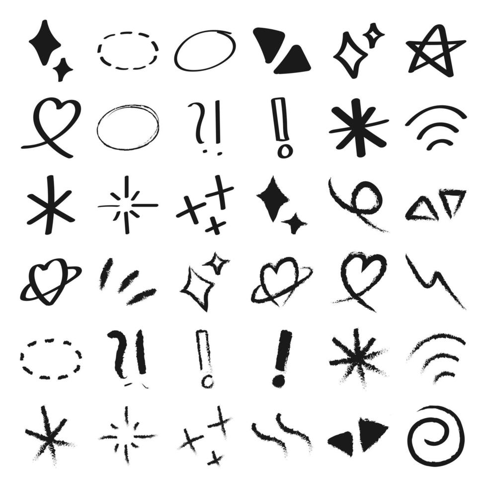 Set of different arrows and speech bubbles, hand drawing elements, doodles, sketch for your design, black and white. vector