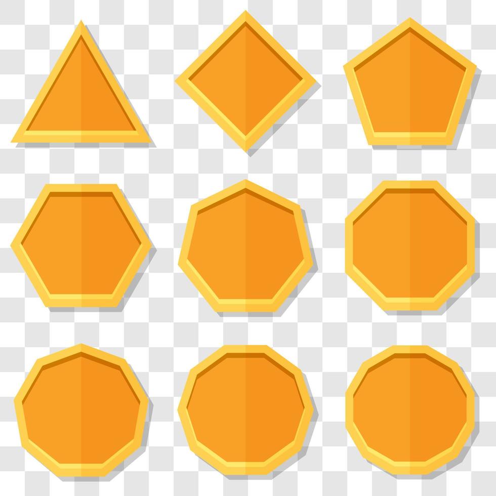 Vector set shapes for message in orange color.