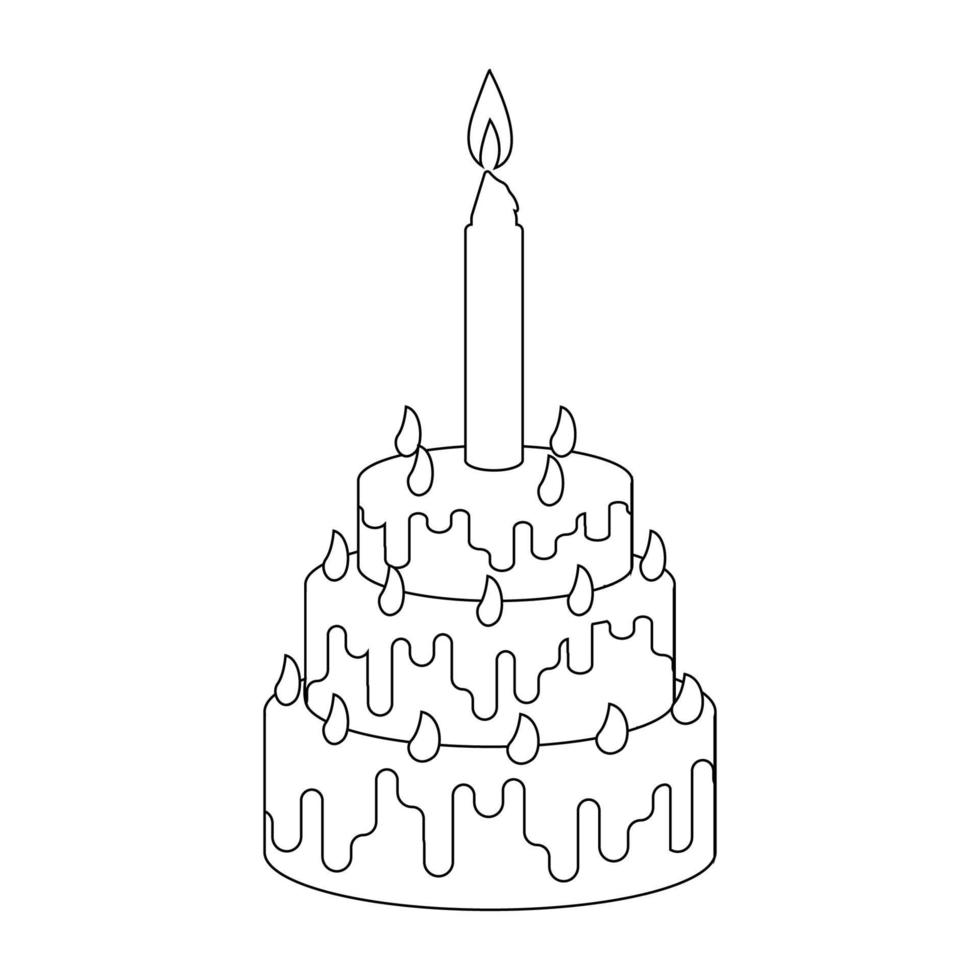 icono de pastel de cumpleaños vector