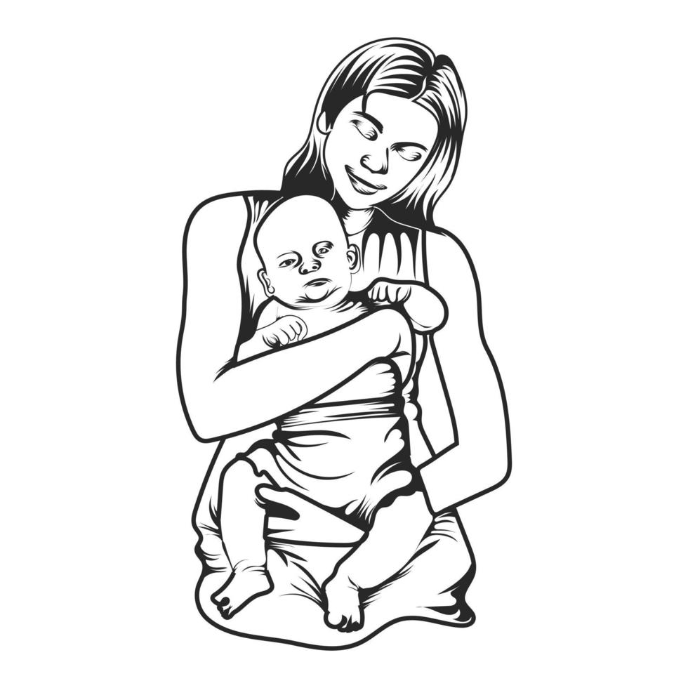 mother loving her baby , mother.s day vector design.