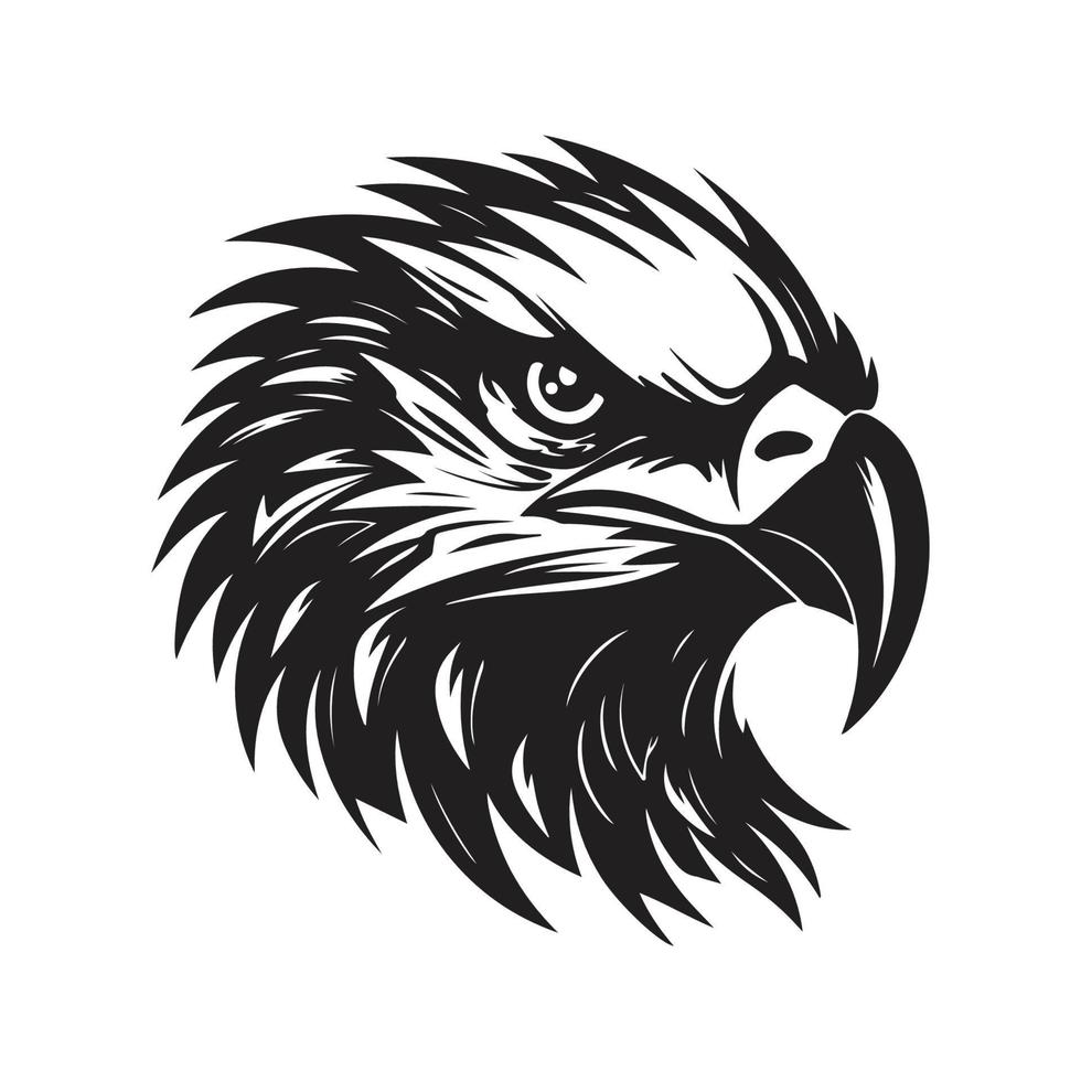 eagle head, vector concept digital art, hand drawn illustration