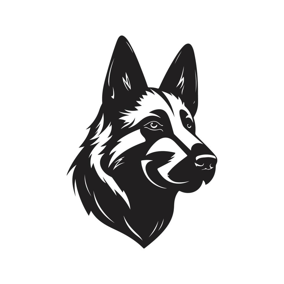 german shepherd dog, vector concept digital art, hand drawn ...