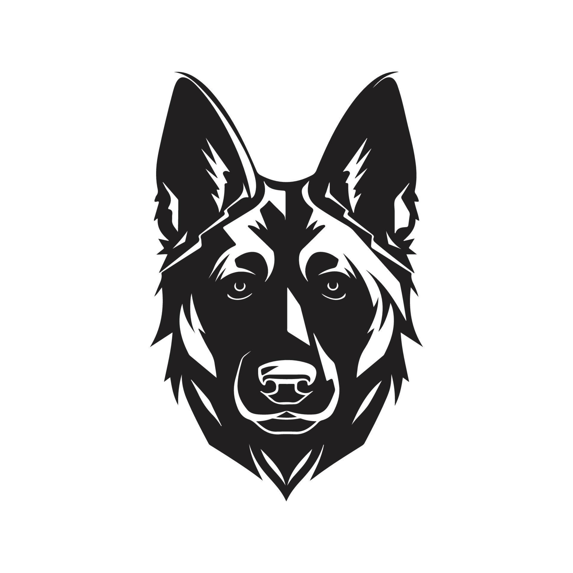 german shepherd dog, vector concept digital art, hand drawn ...