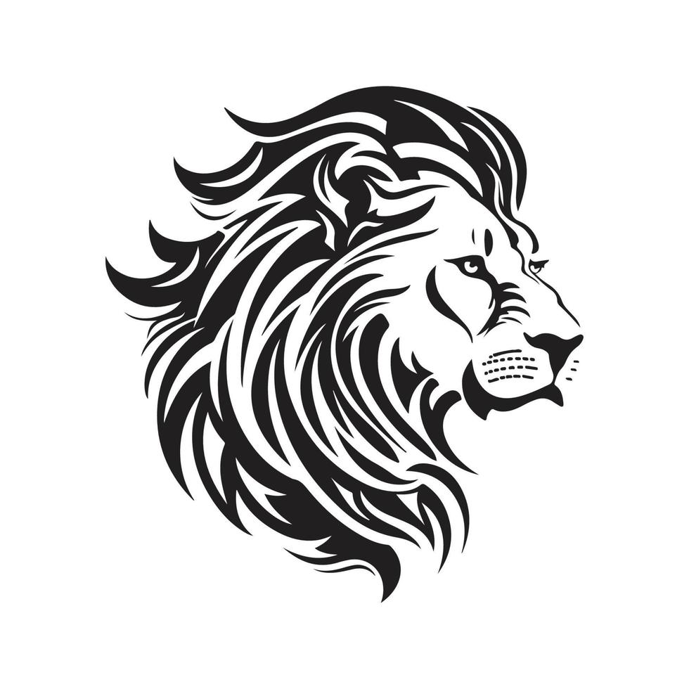 lion, vector concept digital art, hand drawn illustration