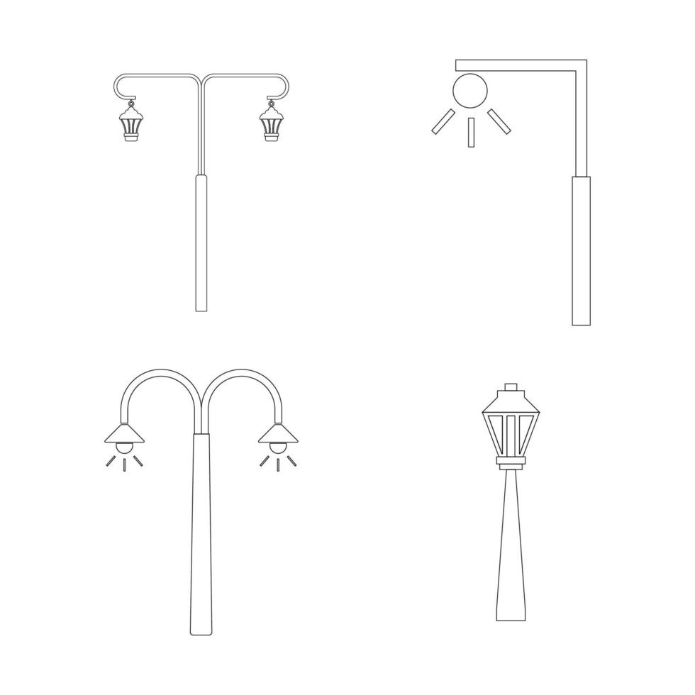 street lighting lamp icon vector