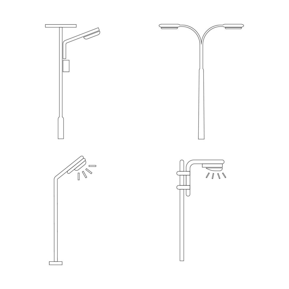 street lighting lamp icon vector