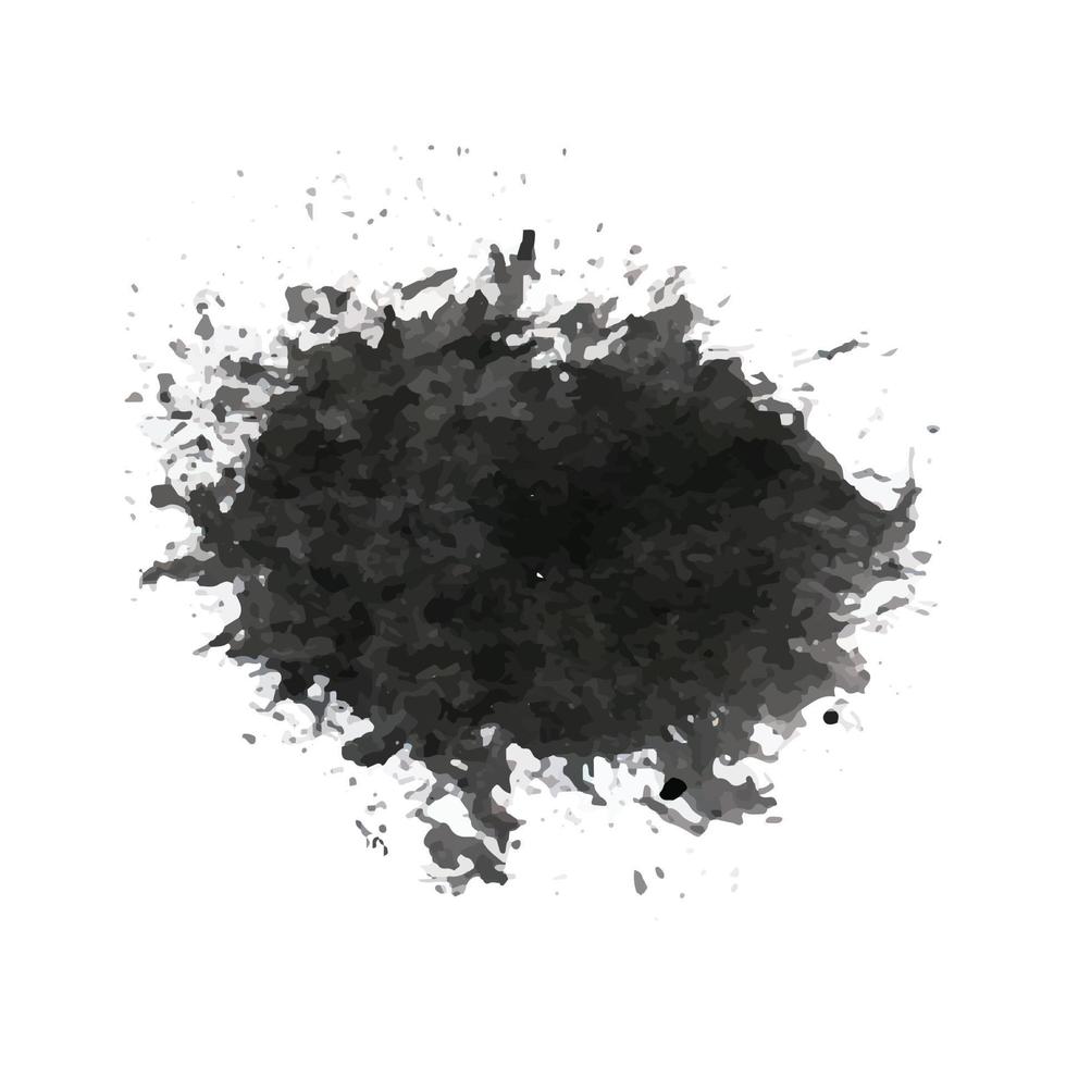 Black watercolor splash. Abstract watercolor splatter design. Watercolor creative shapes design vector
