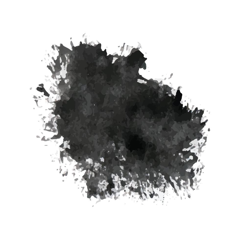 Black watercolor splash. Abstract watercolor splatter design