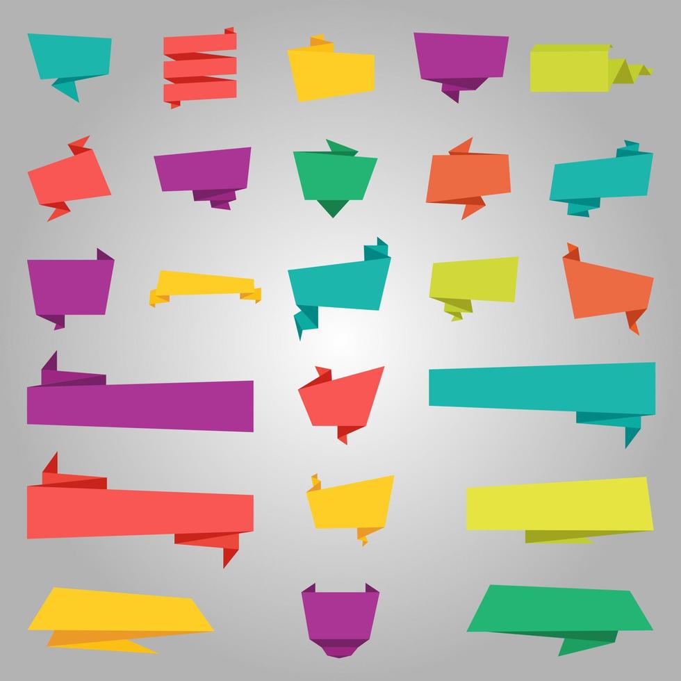 vector conjunto de vistoso origami pegatinas