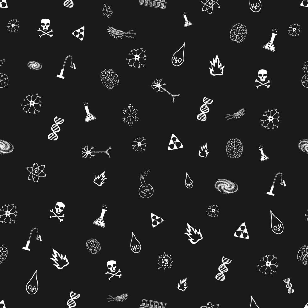 Seamless pattern doodle science vector