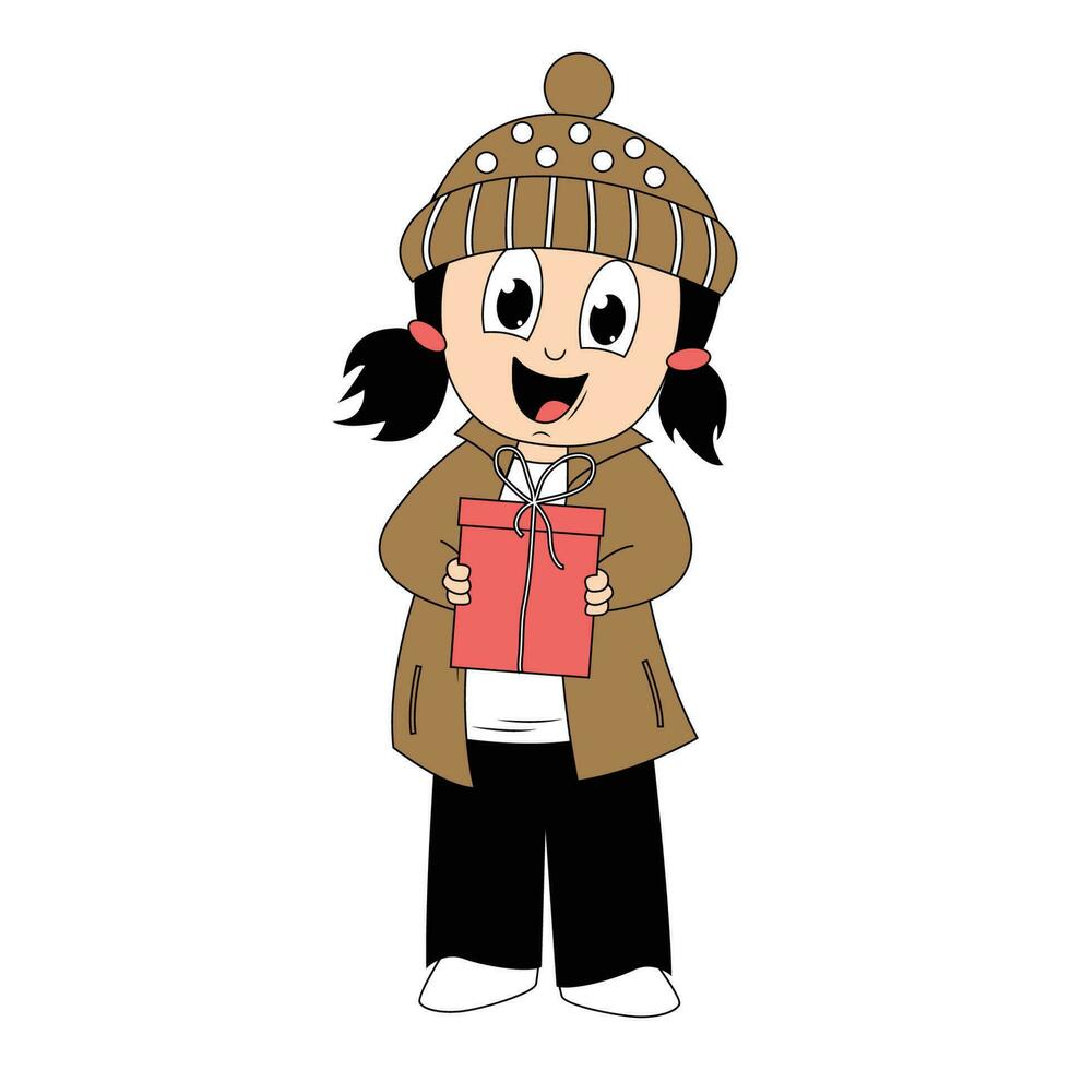 cute girl cartoon illustration graphic vector