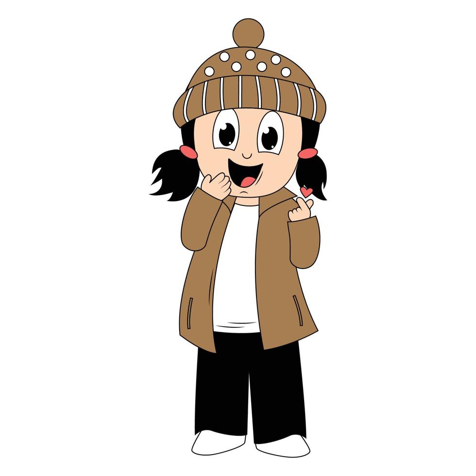 cute girl cartoon illustration graphic vector