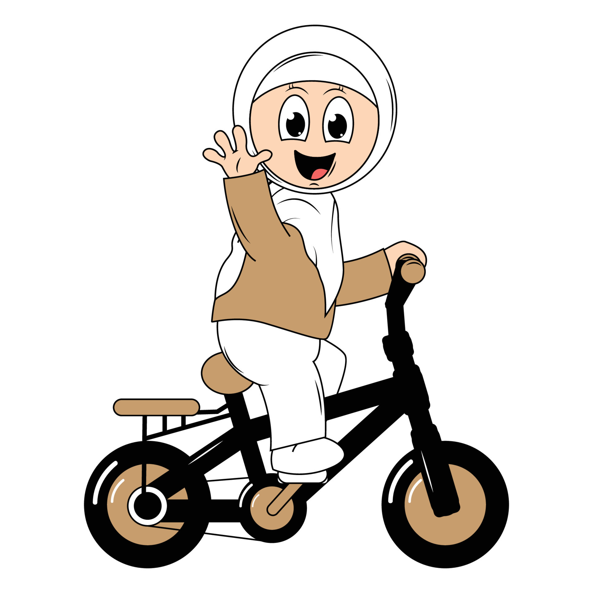 cute girl cartoon ride bicycle graphic 21953879 Vector Art at Vecteezy