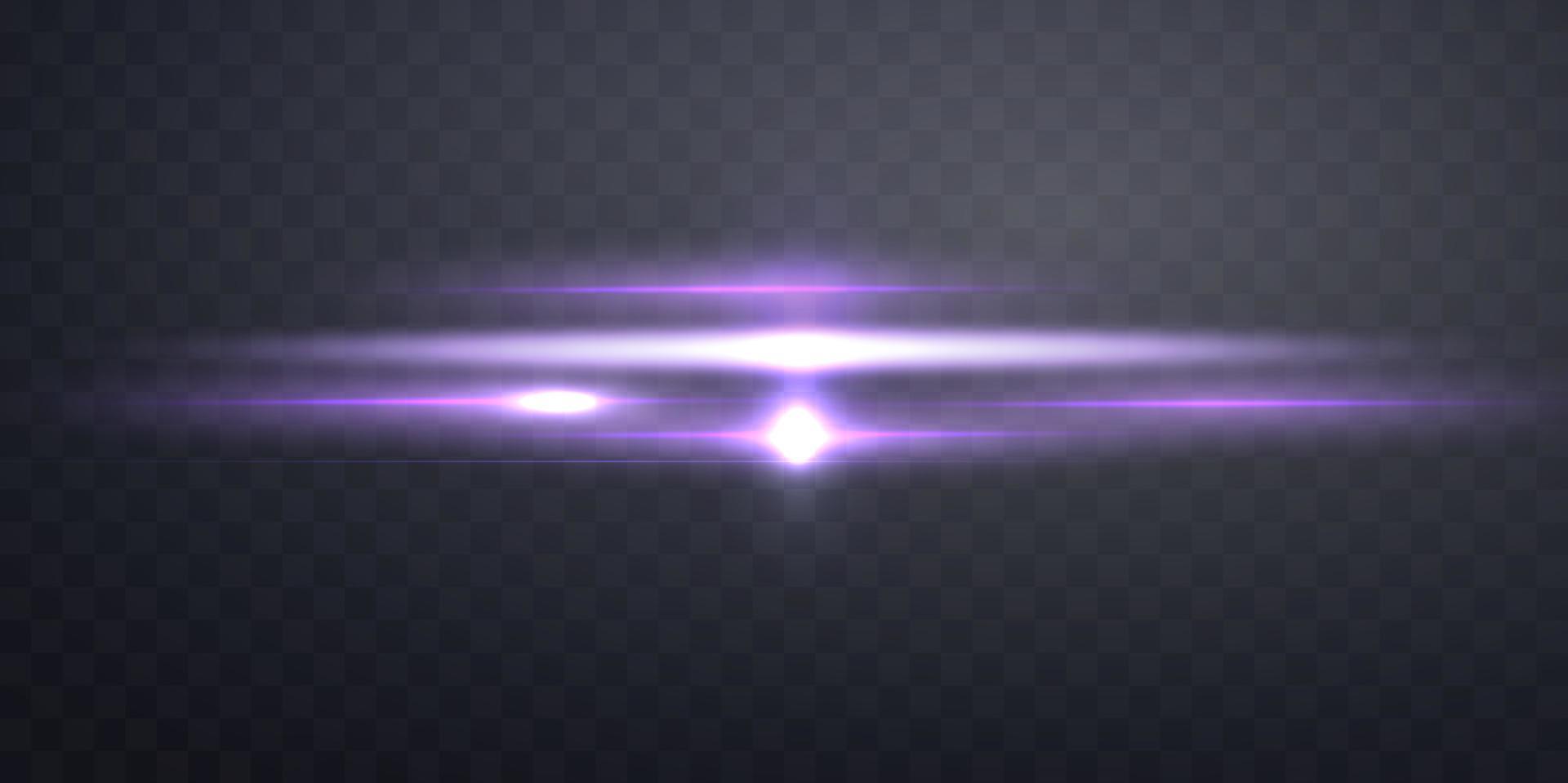 Purple horizontal lens flare. vector