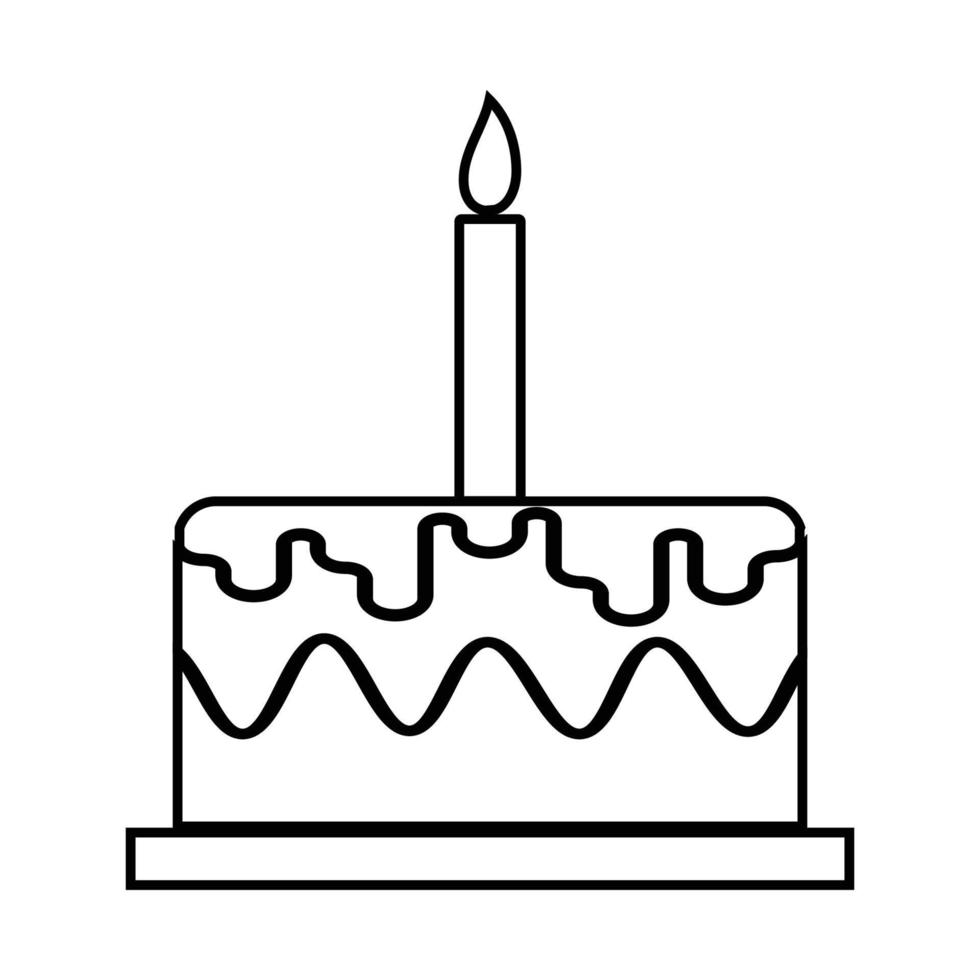 icono de pastel de cumpleaños vector